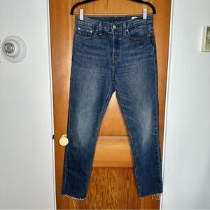 levi’s wedgie straight white cone oak denim jeans